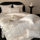 Aurora Lace Floral TENCEL Bedding Set - Beige